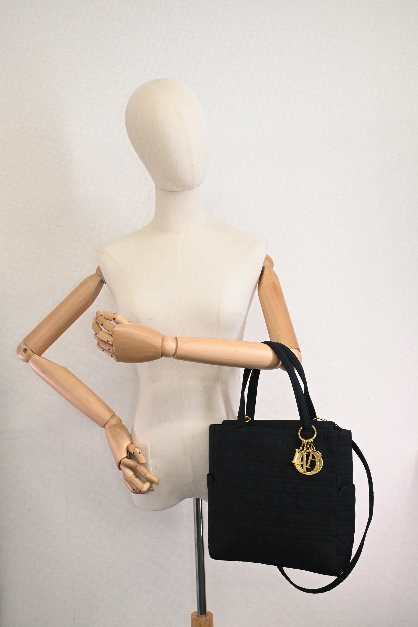 Dior 2way Bag in Dark Navy Blue Cannage Canvas