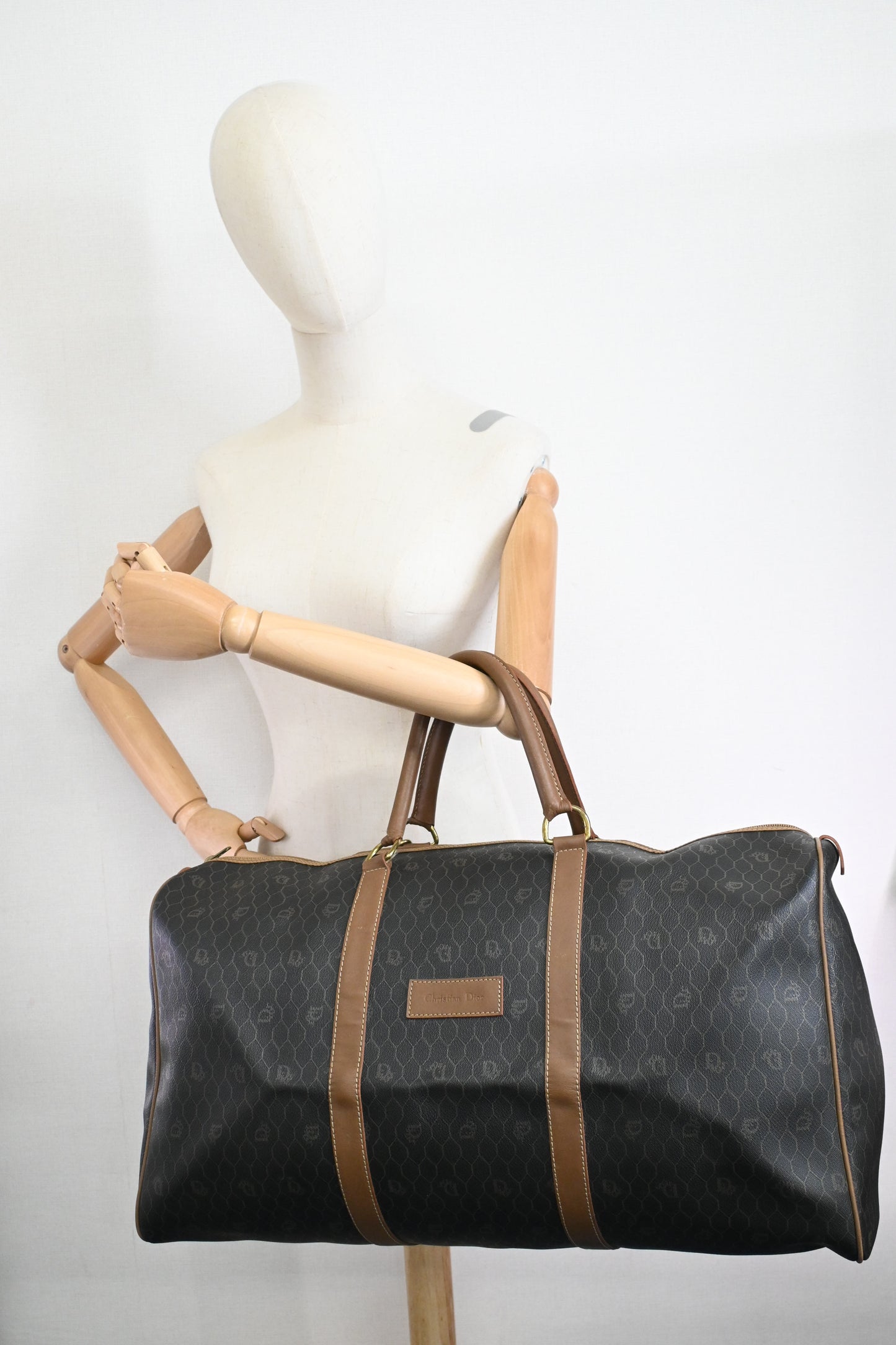 Dior Travel Bag in Grey Honeycomb Canvas