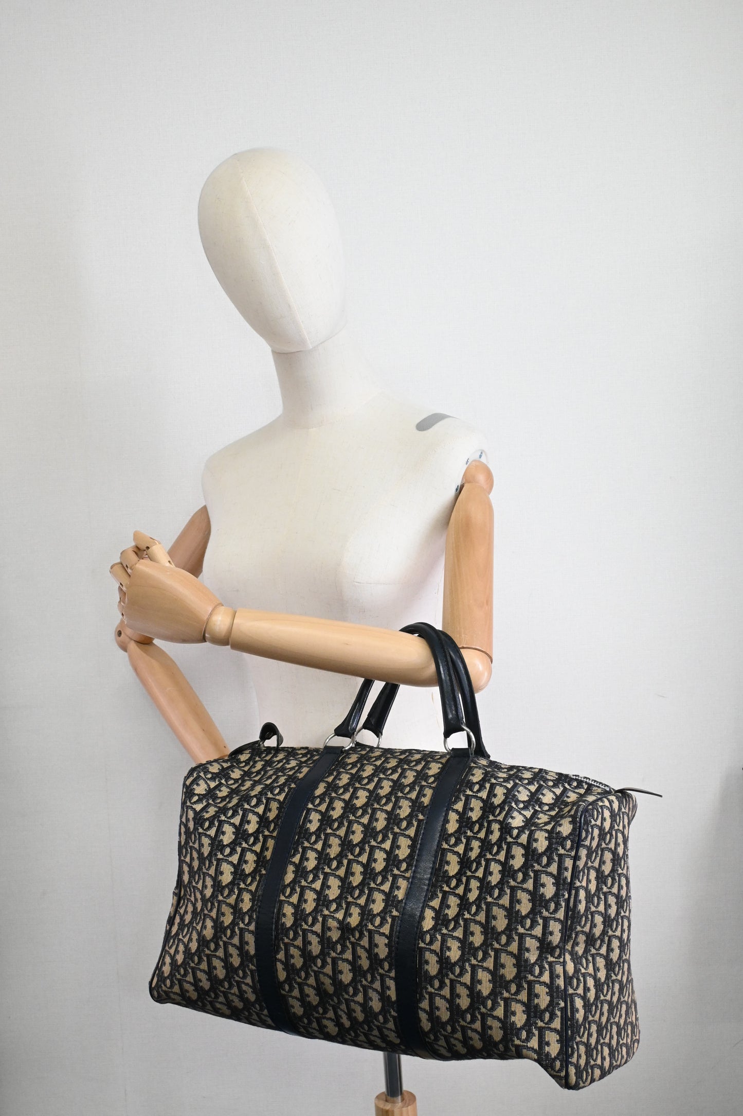 Dior Boston Bag in Navy Blue Oblique Canvas
