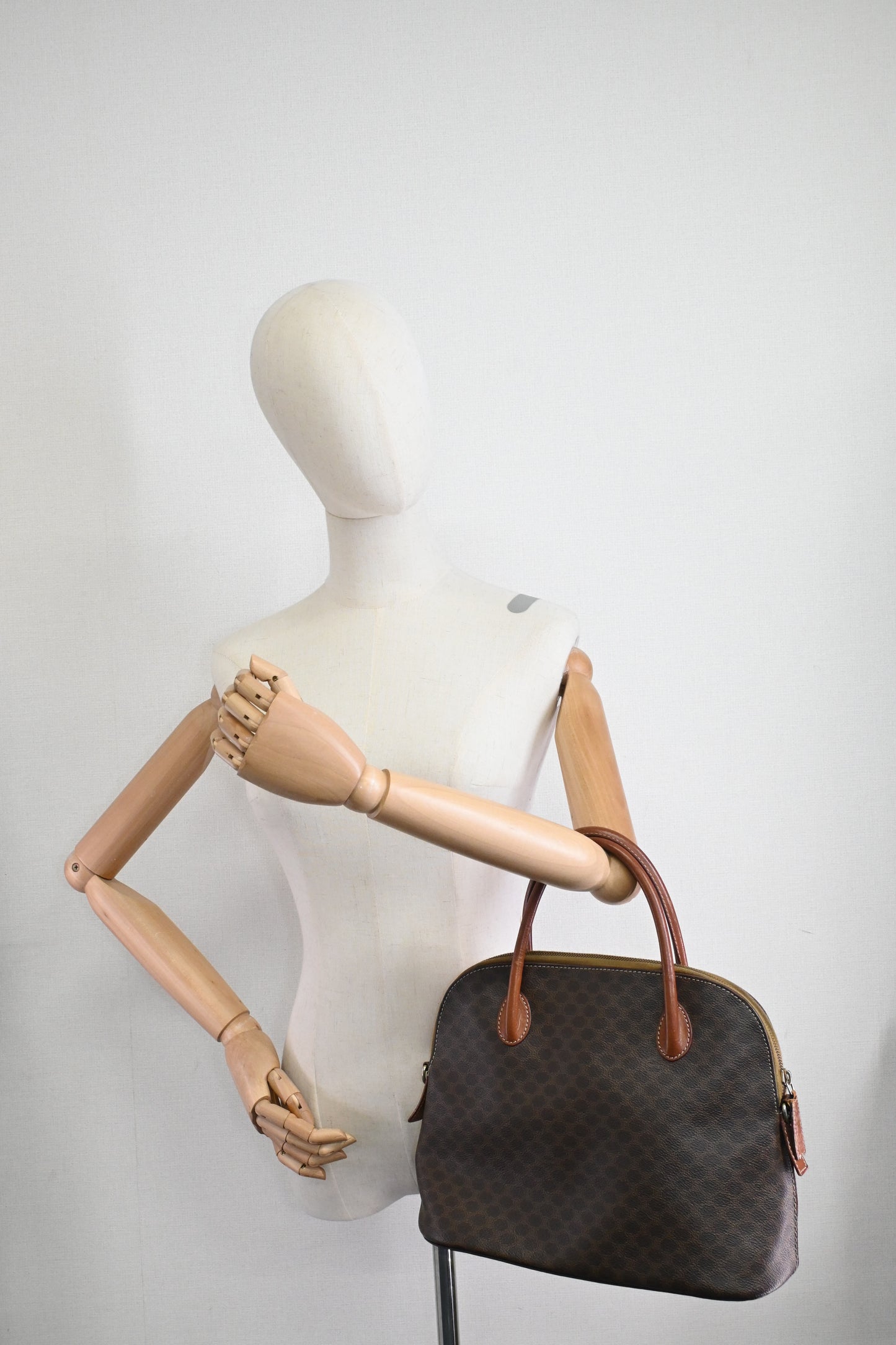 Celine Handbag in Brown Macadam Canvas